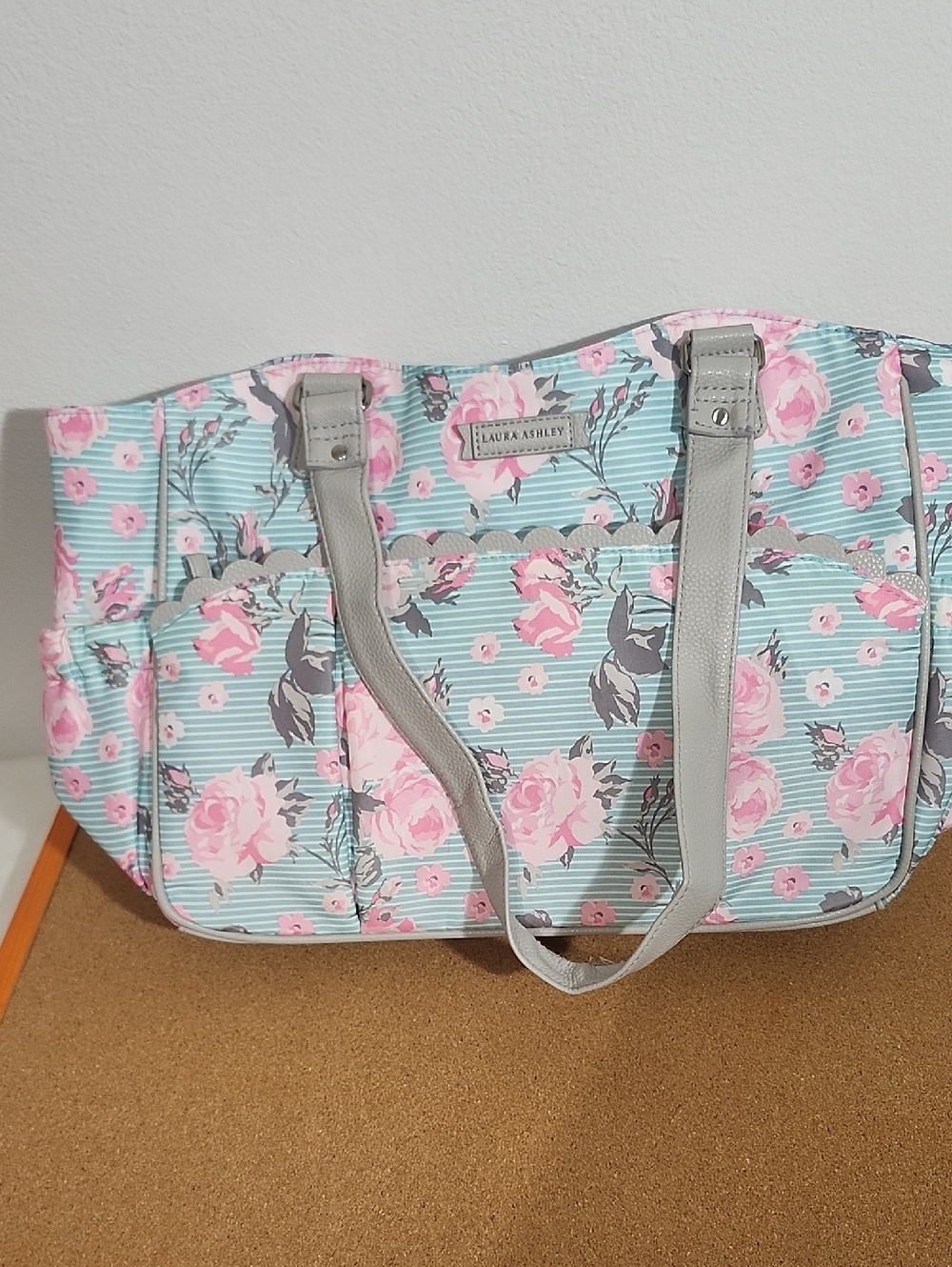 Laura Ashley Pink Floral Diape Tote Bag